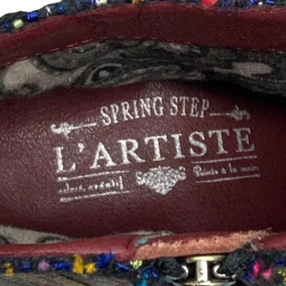 Spring Step L'Artiste Nancies Black Multi Mid Calf Boots - Size 5.5 - Picture 9 of 11